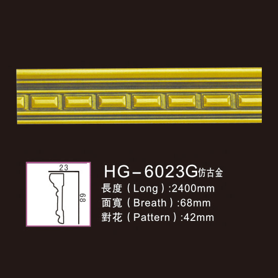 Good Wholesale Vendors Polyurethane Construction Moulding -
 Effect Of Line Plate1-HG-6023G Antique Gold – HUAGE DECORATIVE
