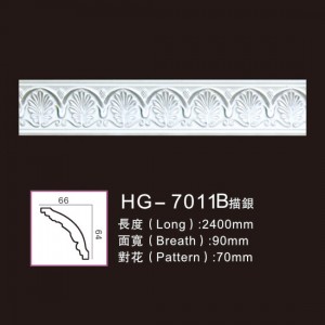 Renewable Design for Custom Molded Medallion -
 Effect Of Line Plate-HG-7011B outline in silver – HUAGE DECORATIVE