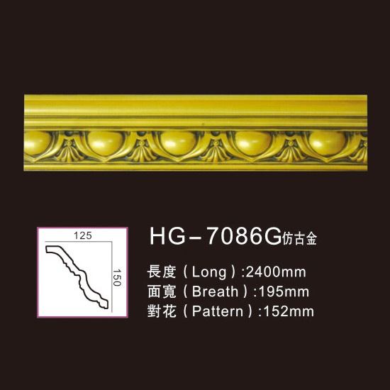 Manufacturer for Flexibel Moulding -
 Effect Of Line Plate1-HG-7086G Antique Gold – HUAGE DECORATIVE