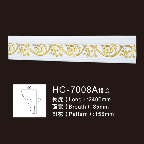 Popular Design for Ceiling Medallion Moulding -
 PU-HG-7008A outline in gold – HUAGE DECORATIVE