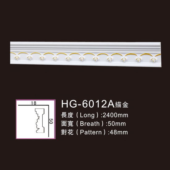 Renewable Design for Wood Corbel -
 PU-HG-6012A outline in gold – HUAGE DECORATIVE