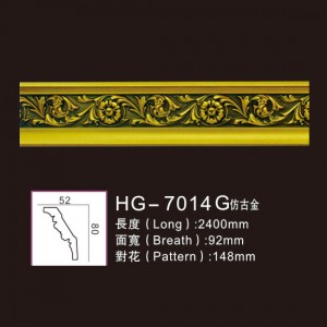 Professional Design Medallion With Rhinestone -
 Effect Of Line Plate1-HG-7014G Antique Gold – HUAGE DECORATIVE